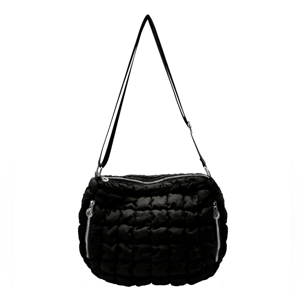 New Valentino Orlandi Medium Black Quilted Shoulder Bag